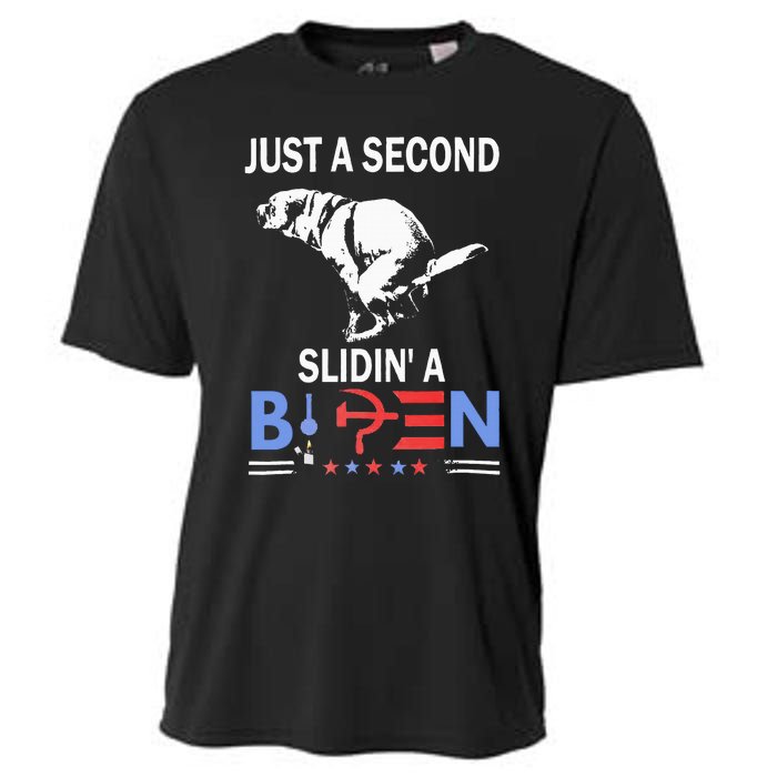 Just A Second Slidin A Biden Cooling Performance Crew T-Shirt