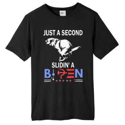 Just A Second Slidin A Biden Tall Fusion ChromaSoft Performance T-Shirt