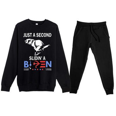 Just A Second Slidin A Biden Premium Crewneck Sweatsuit Set