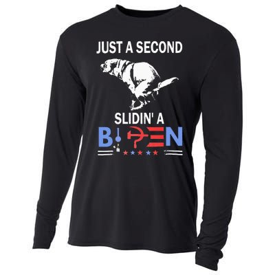 Just A Second Slidin A Biden Cooling Performance Long Sleeve Crew