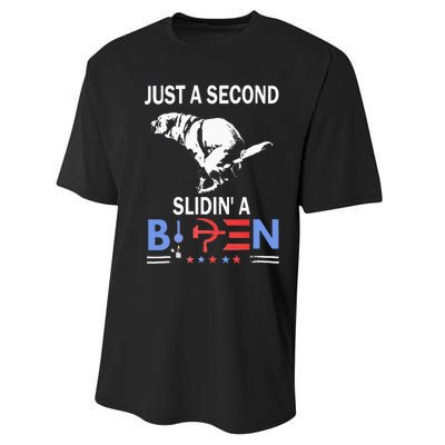 Just A Second Slidin A Biden Performance Sprint T-Shirt