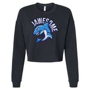 JaweSome Angry Shark Cropped Pullover Crew