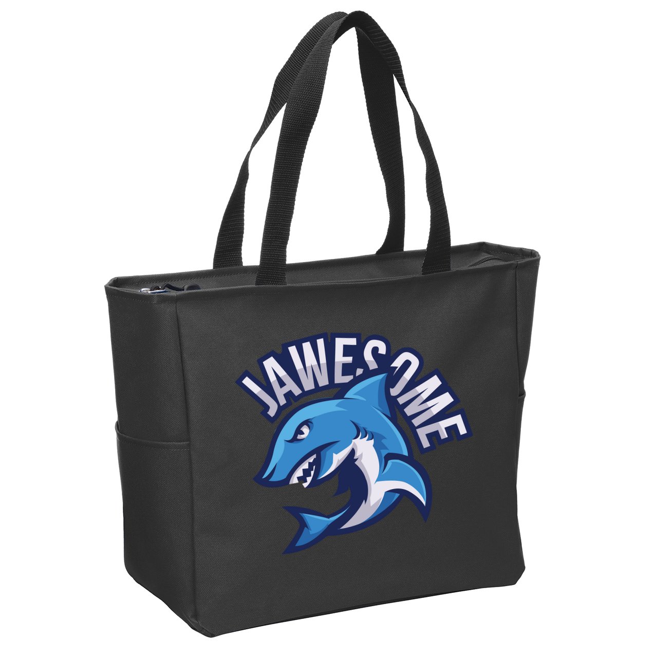JaweSome Angry Shark Zip Tote Bag