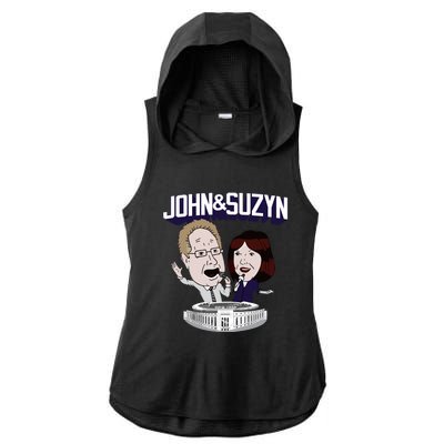 John And Suzyn Talking Bobblehead Night Caricature Ladies PosiCharge Tri-Blend Wicking Draft Hoodie Tank