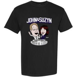 John And Suzyn Talking Bobblehead Night Caricature Garment-Dyed Heavyweight T-Shirt