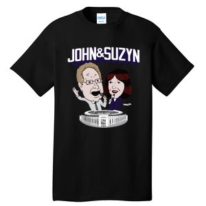 John And Suzyn Talking Bobblehead Night Caricature Tall T-Shirt