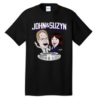 John And Suzyn Talking Bobblehead Night Caricature Tall T-Shirt