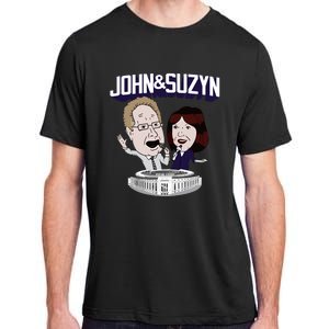 John And Suzyn Talking Bobblehead Night Caricature Adult ChromaSoft Performance T-Shirt