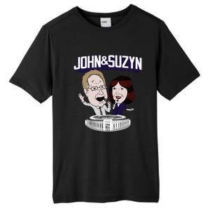 John And Suzyn Talking Bobblehead Night Caricature Tall Fusion ChromaSoft Performance T-Shirt