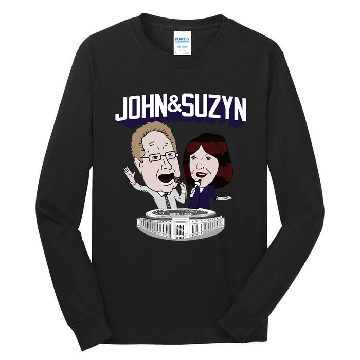 John And Suzyn Talking Bobblehead Night Caricature Tall Long Sleeve T-Shirt