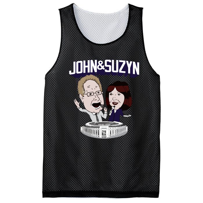 John And Suzyn Talking Bobblehead Night Caricature Mesh Reversible Basketball Jersey Tank