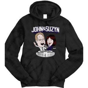 John And Suzyn Talking Bobblehead Night Caricature Tie Dye Hoodie