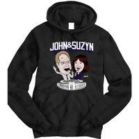 John And Suzyn Talking Bobblehead Night Caricature Tie Dye Hoodie