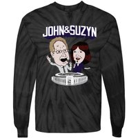 John And Suzyn Talking Bobblehead Night Caricature Tie-Dye Long Sleeve Shirt