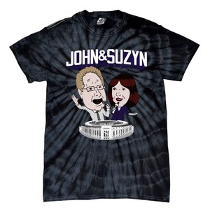 John And Suzyn Talking Bobblehead Night Caricature Tie-Dye T-Shirt