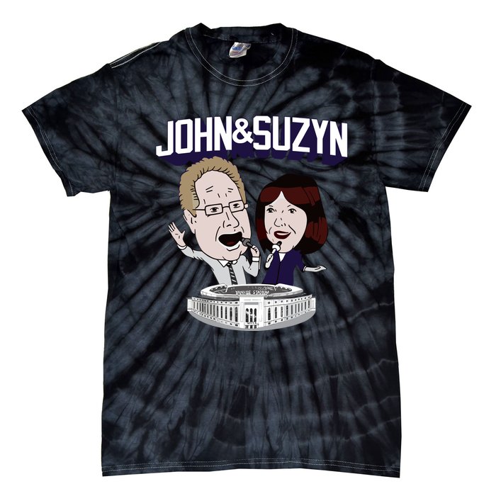 John And Suzyn Talking Bobblehead Night Caricature Tie-Dye T-Shirt