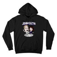 John And Suzyn Talking Bobblehead Night Caricature Tall Hoodie