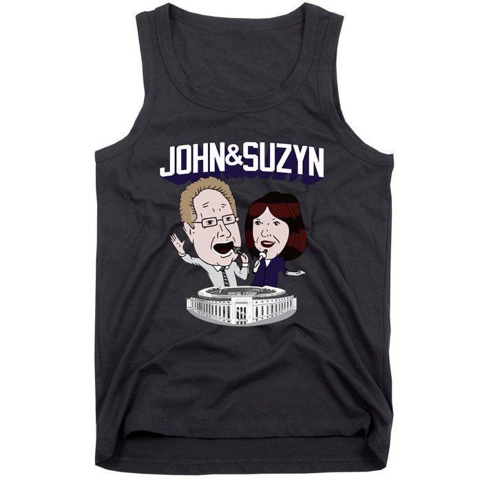 John And Suzyn Talking Bobblehead Night Caricature Tank Top