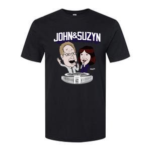 John And Suzyn Talking Bobblehead Night Caricature Softstyle CVC T-Shirt