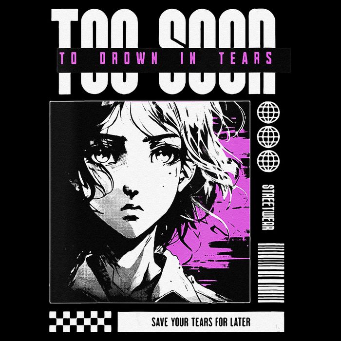 Japanese Aesthetic Sad Anime Streetwear V-Neck T-Shirt