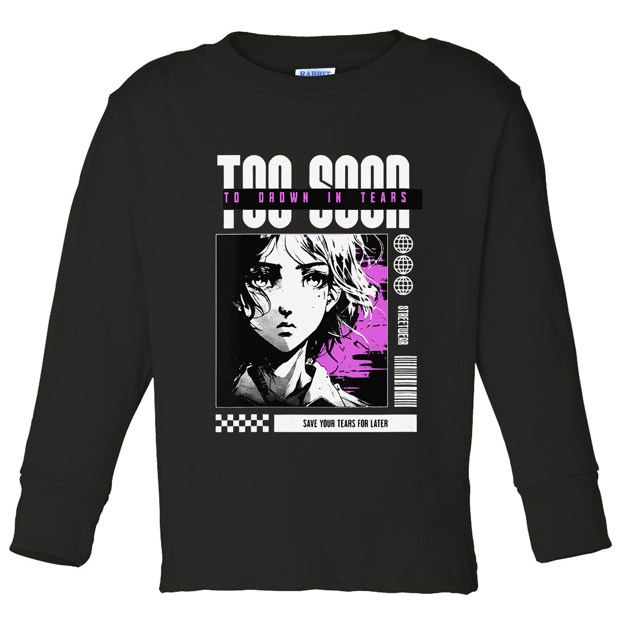Japanese Aesthetic Sad Anime Streetwear Toddler Long Sleeve Shirt