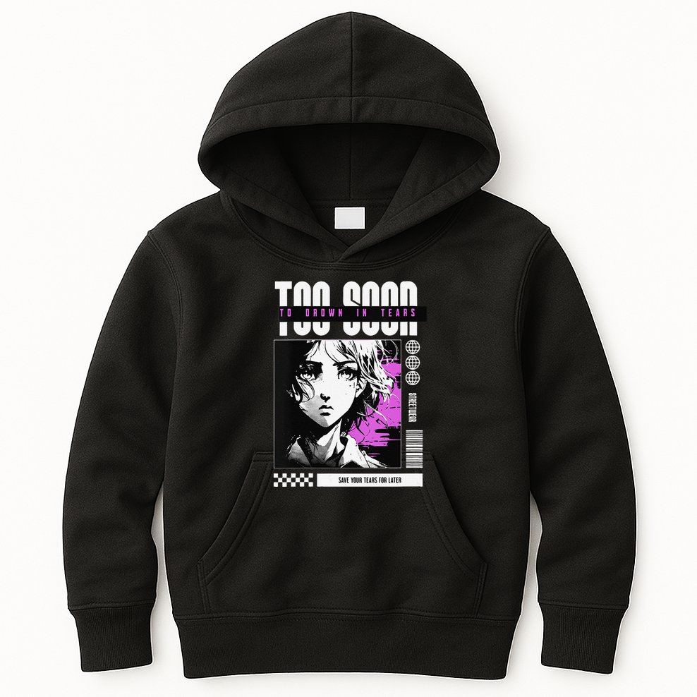 Japanese Aesthetic Sad Anime Streetwear Kids Hoodie