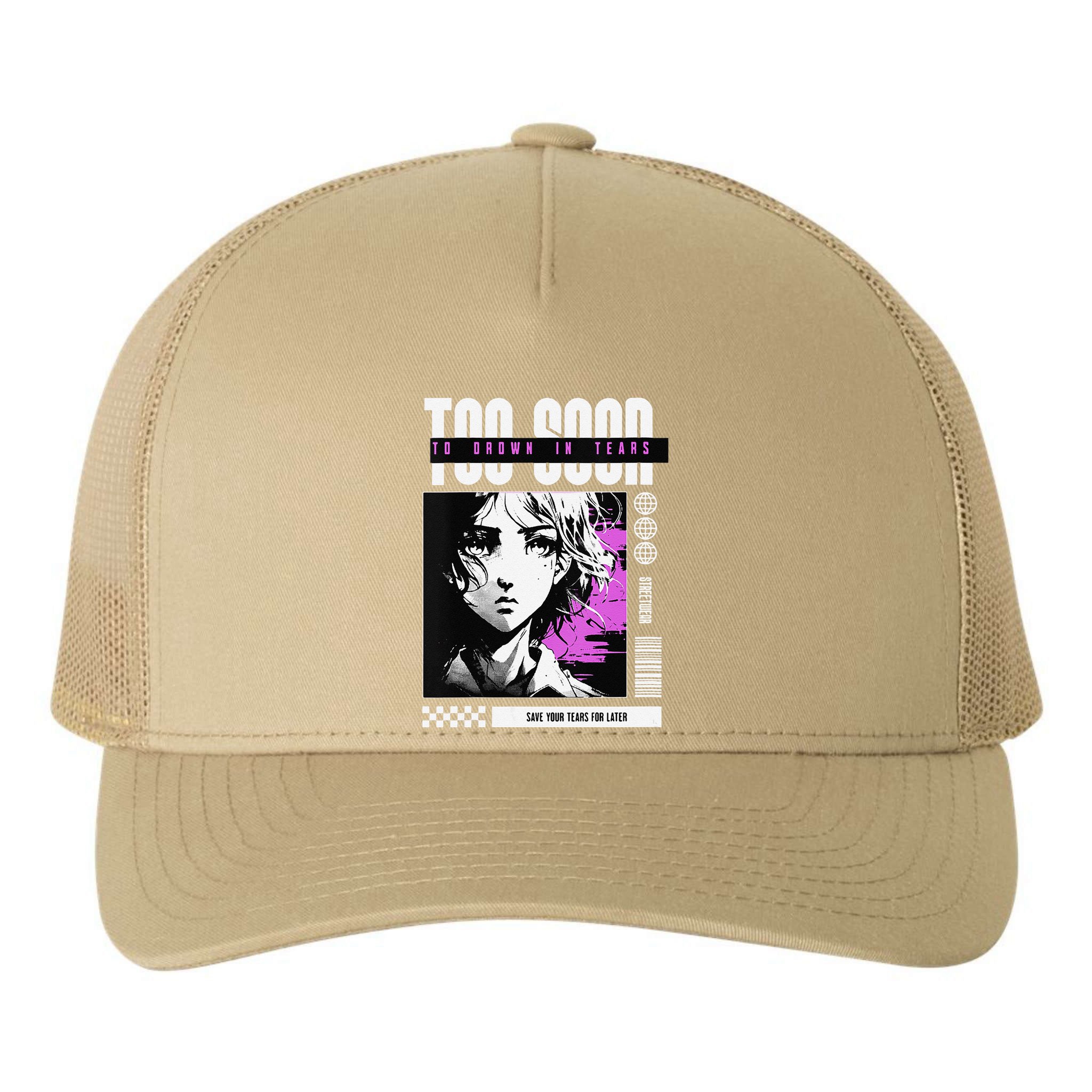 Japanese Aesthetic Sad Anime Streetwear Yupoong Adult 5-Panel Trucker Hat