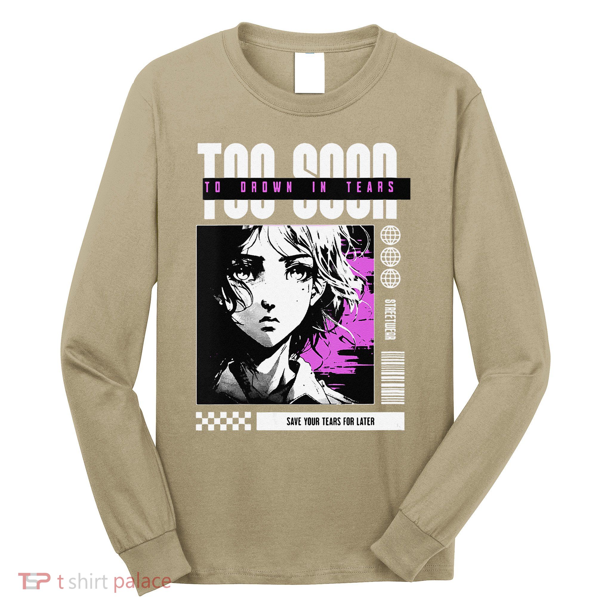 Japanese Aesthetic Sad Anime Streetwear Long Sleeve Shirt