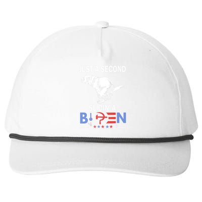 Just A Second Slidin A Biden Snapback Five-Panel Rope Hat