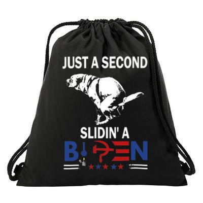 Just A Second Slidin A Biden Drawstring Bag