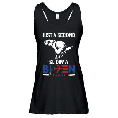 Just A Second Slidin A Biden Ladies Essential Flowy Tank