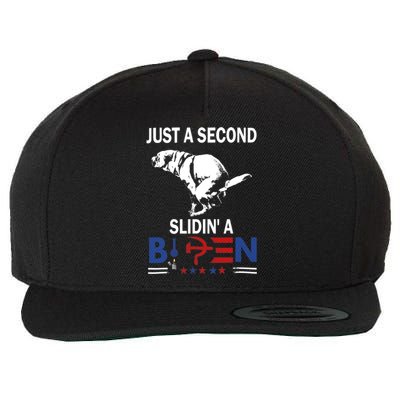 Just A Second Slidin A Biden Wool Snapback Cap