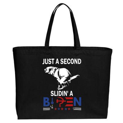 Just A Second Slidin A Biden Cotton Canvas Jumbo Tote