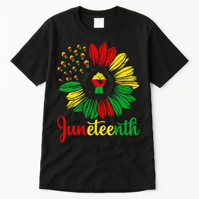 Juneteenth Accentors Sunflower African American Black Pride Tall T-Shirt
