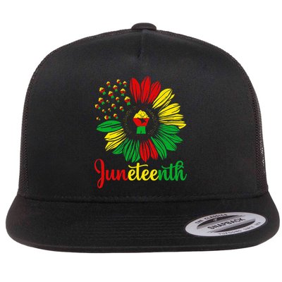 Juneteenth Accentors Sunflower African American Black Pride Flatbill Hat