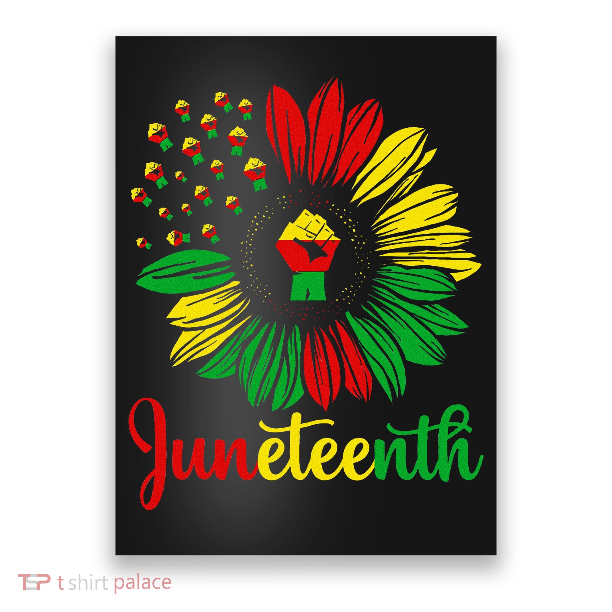 Juneteenth Accentors Sunflower African American Black Pride Poster