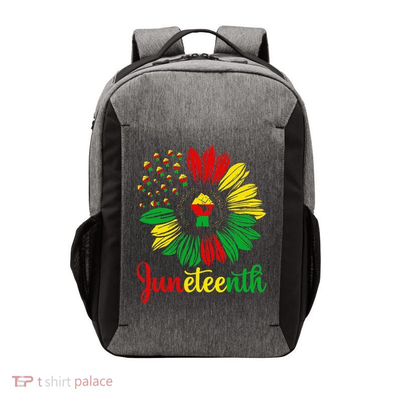 Juneteenth Accentors Sunflower African American Black Pride Vector Backpack