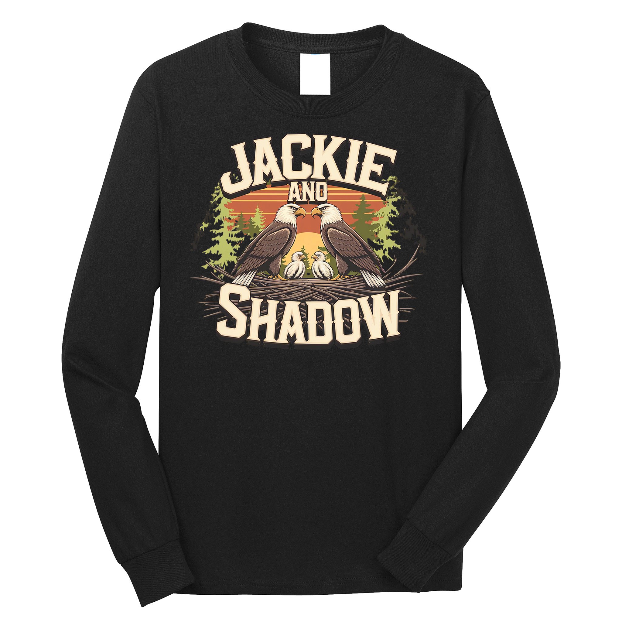 Jackie And Shadow Bald Eagle Vintage Nature And Eegle Lovers  Long Sleeve Shirt