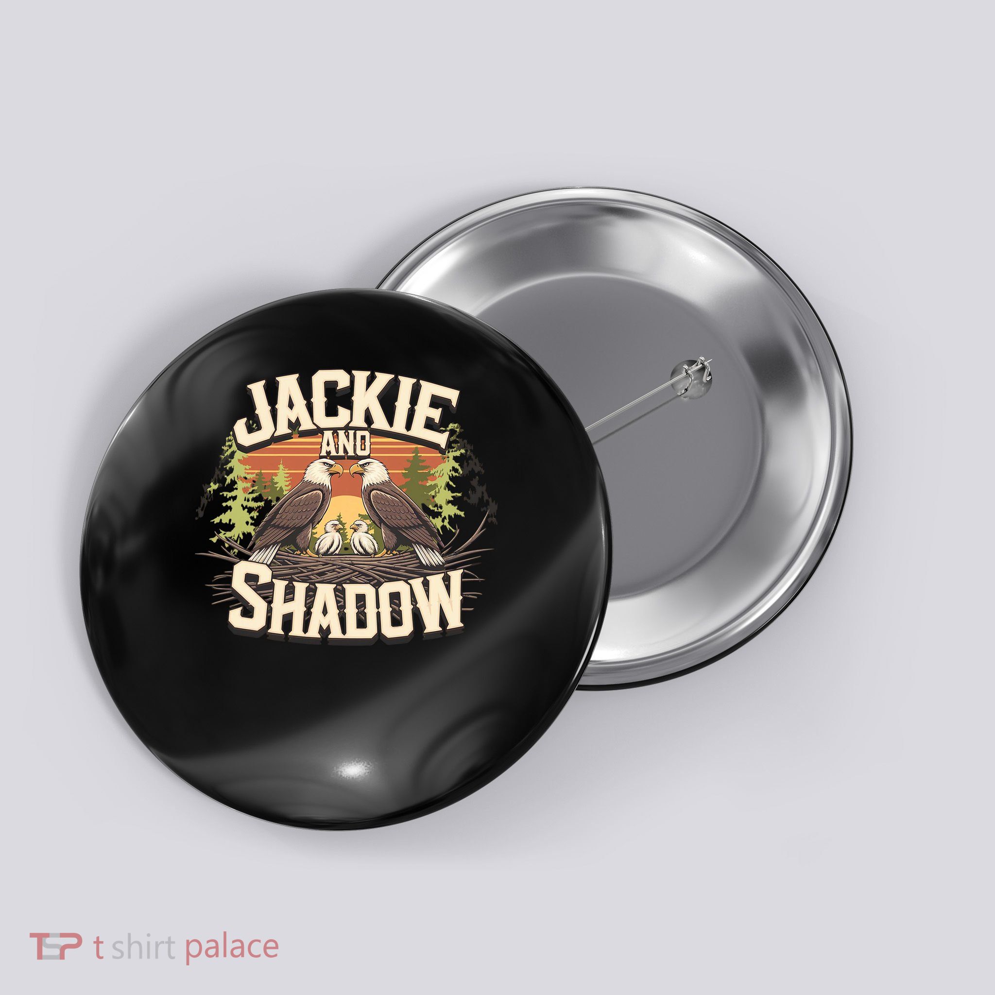 Jackie And Shadow Bald Eagle Vintage Nature And Eegle Lovers  Button