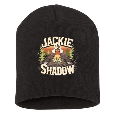 Jackie And Shadow Bald Eagle Vintage Nature And Eegle Lovers  Short Acrylic Beanie