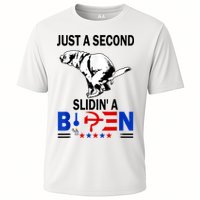 Just A Second Slidin' A Biden Cooling Performance Crew T-Shirt