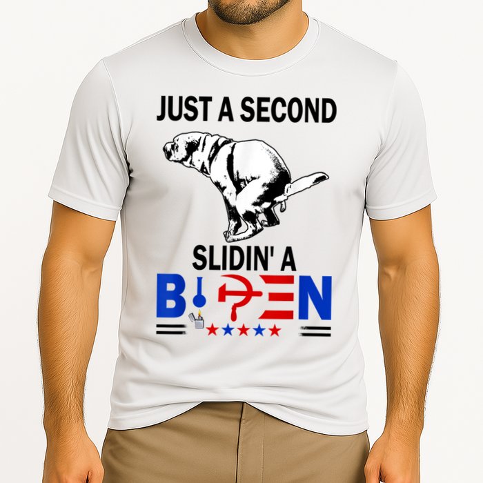 Just A Second Slidin' A Biden Cooling Performance Crew T-Shirt