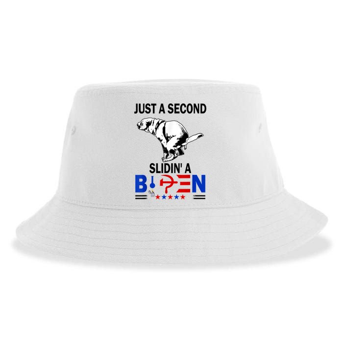 Just A Second Slidin' A Biden Sustainable Bucket Hat