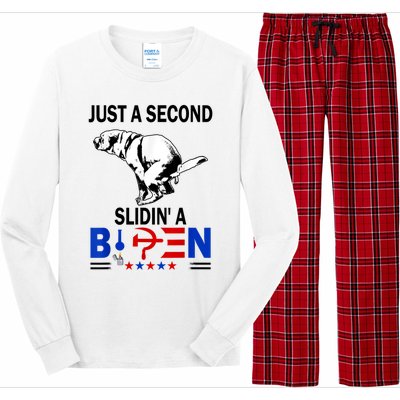 Just A Second Slidin' A Biden Long Sleeve Pajama Set