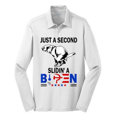 Just A Second Slidin' A Biden Silk Touch Performance Long Sleeve Polo