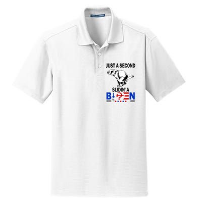 Just A Second Slidin' A Biden Dry Zone Grid Polo