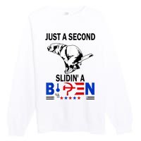 Just A Second Slidin' A Biden Premium Crewneck Sweatshirt