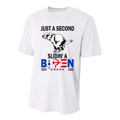 Just A Second Slidin' A Biden Youth Performance Sprint T-Shirt