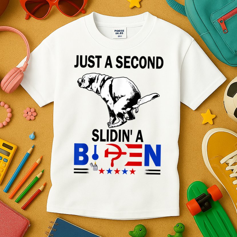 Just A Second Slidin' A Biden Kids T-Shirt