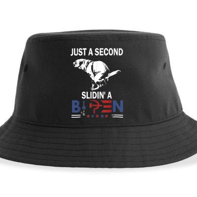 Just A Second Slidin A Biden Funny Joe Biden Sustainable Bucket Hat